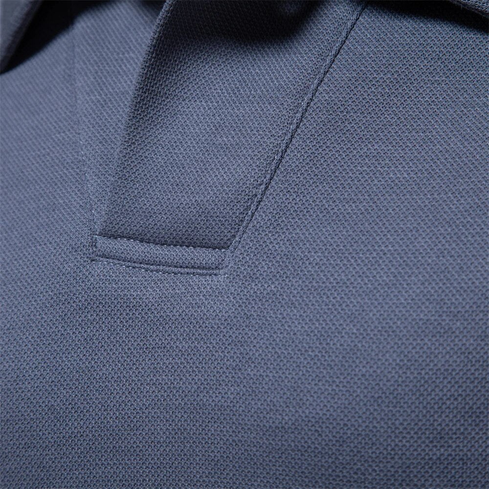Drew | Men's Long Sleeve Knit Polo Shirt with Two-Button Placket