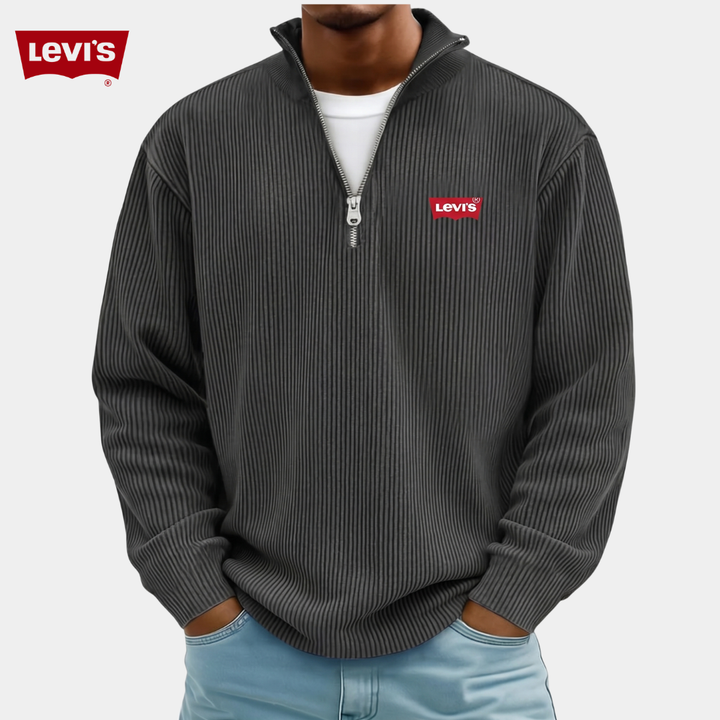 LV™ Premium Ribbed Quarter-Zip Sweater