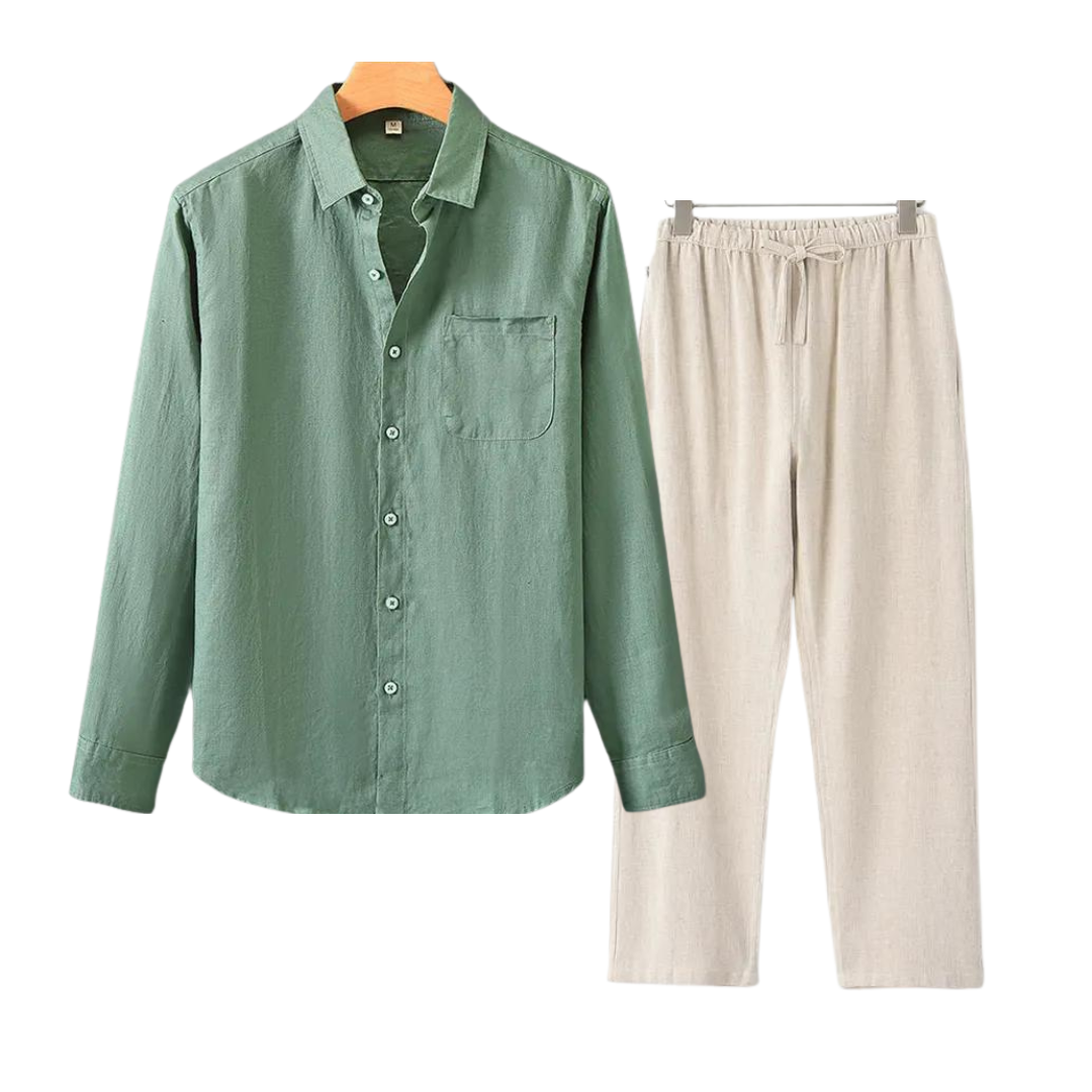 James | Men's Linen Set in Classic Old Money Style