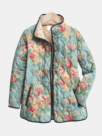 Elara | Quilted Floral Print Jacket