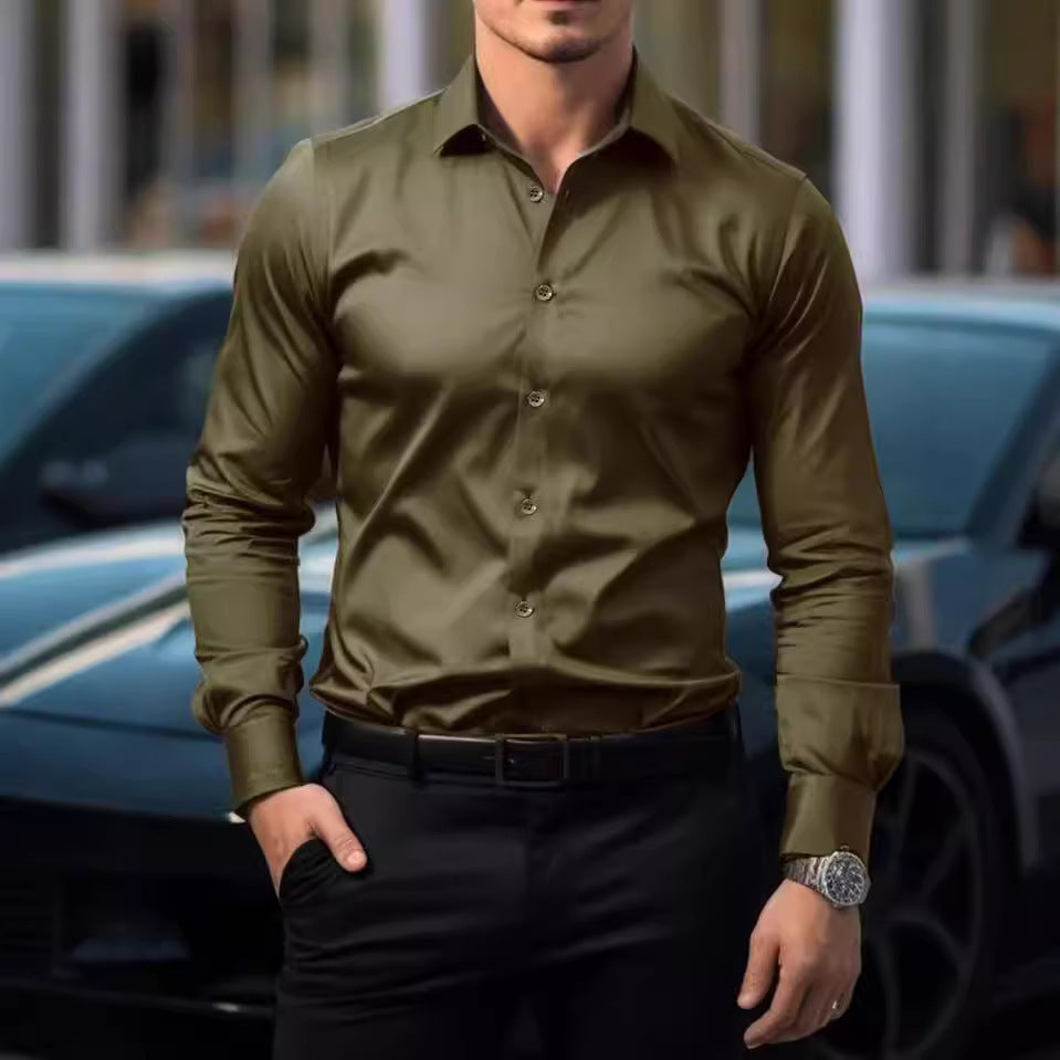 Bernard | Men's Tailored Fit Dress Shirt with Pointed Collar