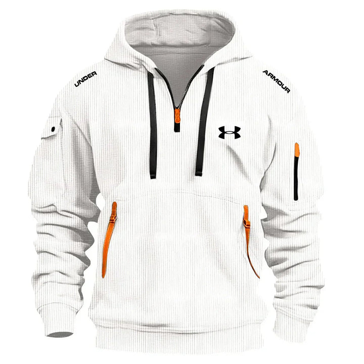 Men’s Textured Quarter-Zip Hooded Pullover