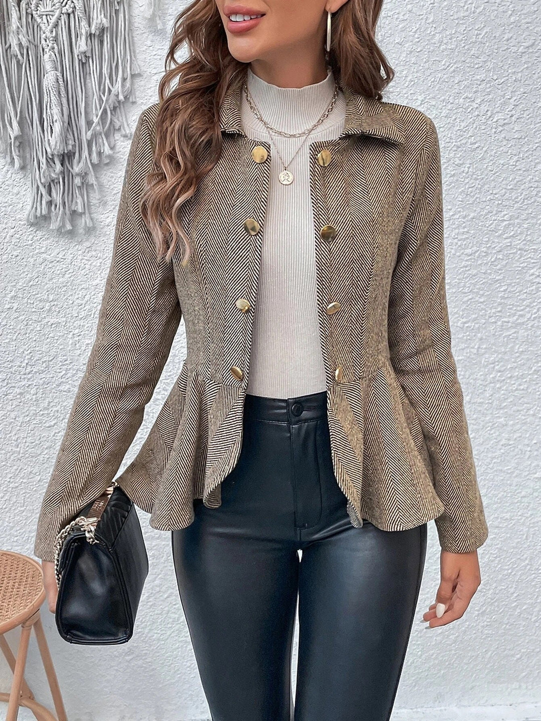 Lorena Elegant Ruffle Flair Blazer
