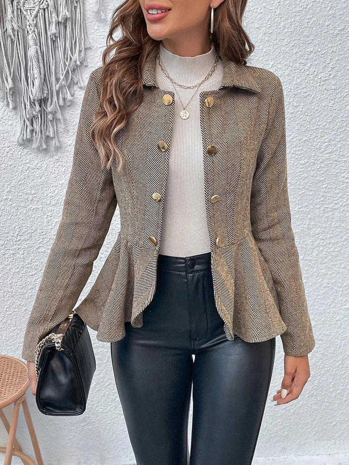 Lorena Elegant Ruffle Flair Blazer