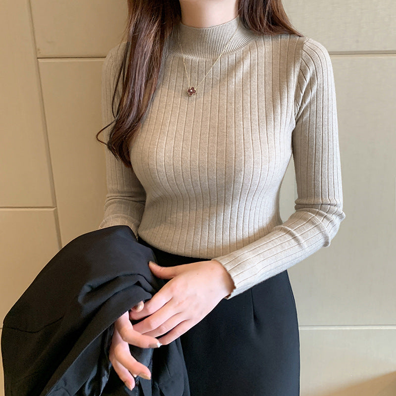 Zayenna Slim Fit Half Turtleneck Knit Top