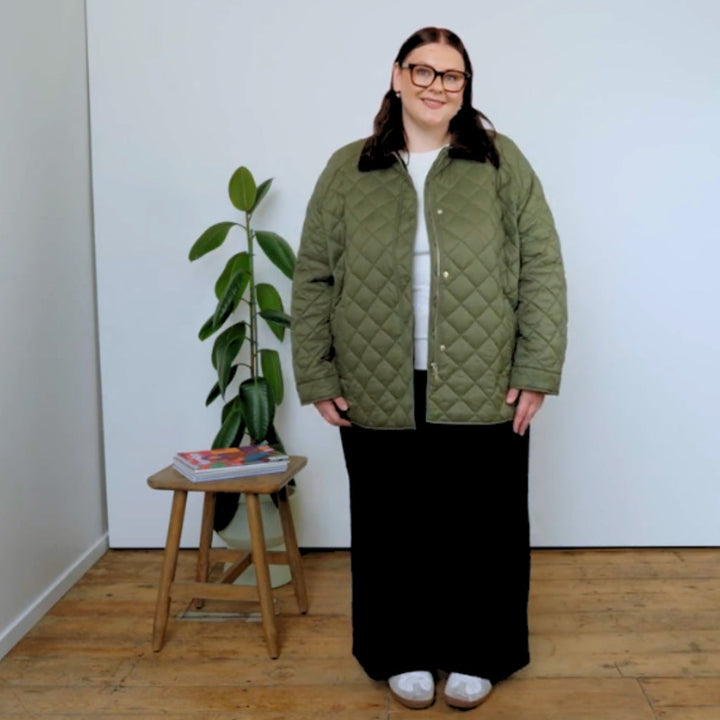 Daisy Quilted Jacket - Olive Green