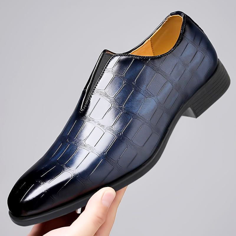 Louis Morel Glossy Croc-Texture Loafers