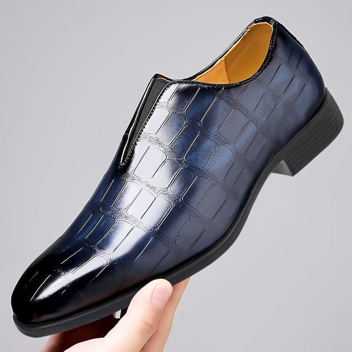 Louis Morel Glossy Croc-Texture Loafers