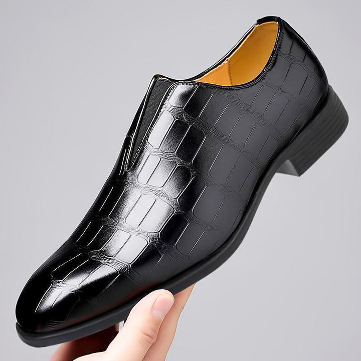 Louis Morel Glossy Croc-Texture Loafers
