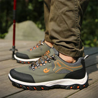 George | Men's Bold Panel Lace-Up Trainers with Tread Sole