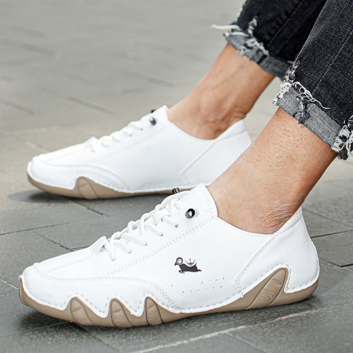 Cameron | Unisex Hand-Stitched Leather Low-Top Sneakers with Non-Slip Sole