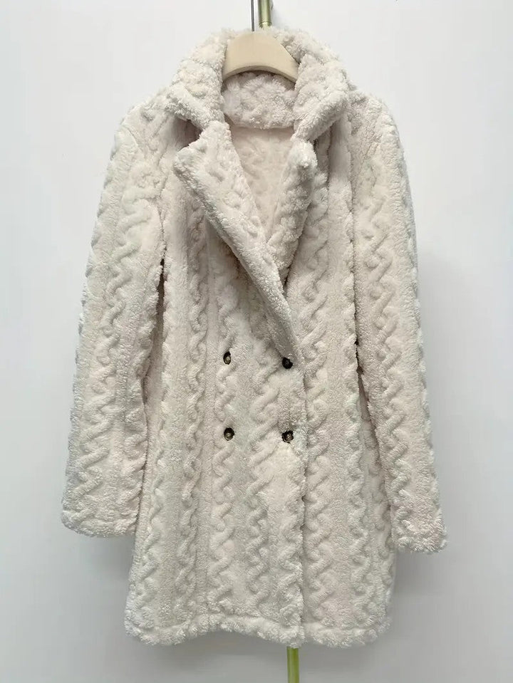 Evelina Double-Breasted Wool Blend Mid-Length Coat
