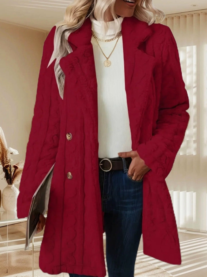Evelina Double-Breasted Wool Blend Mid-Length Coat