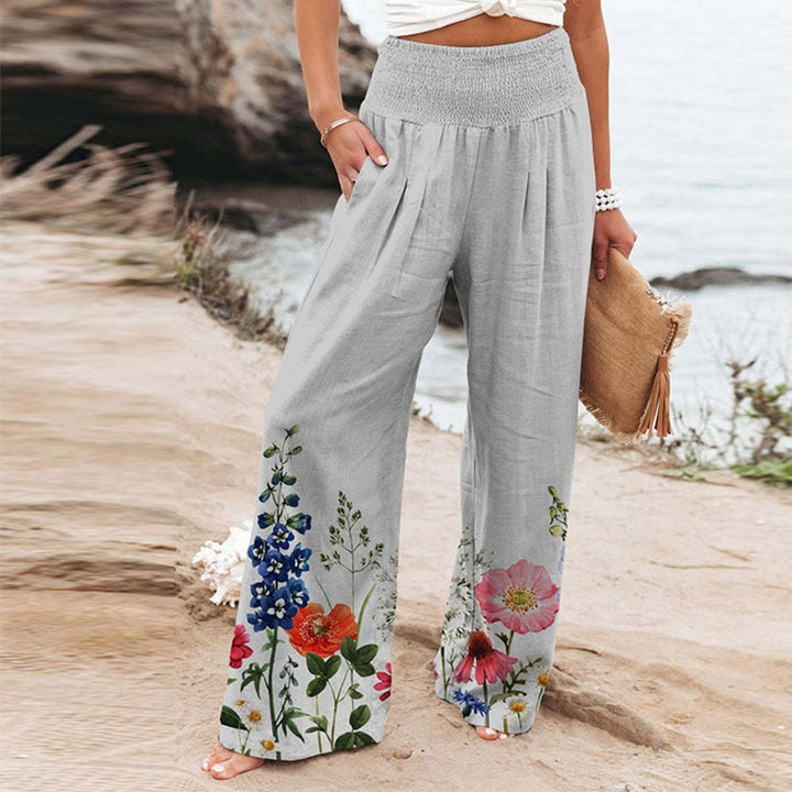 <font style="vertical-align: inherit;"><font style="vertical-align: inherit;">Pantalons larges décontractés à taille haute avec poches, imprimé extensible à quatre côtés, vêtements pour femmes, commerce extérieur 2022, Amazon, AliExpress</font></font>