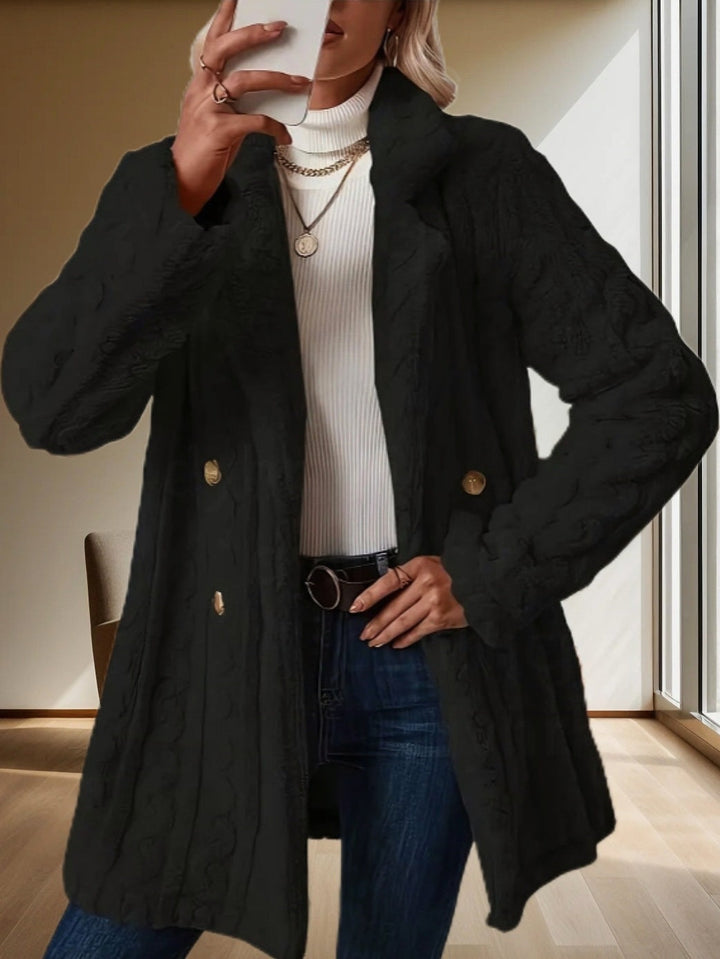 Evelina Double-Breasted Wool Blend Mid-Length Coat