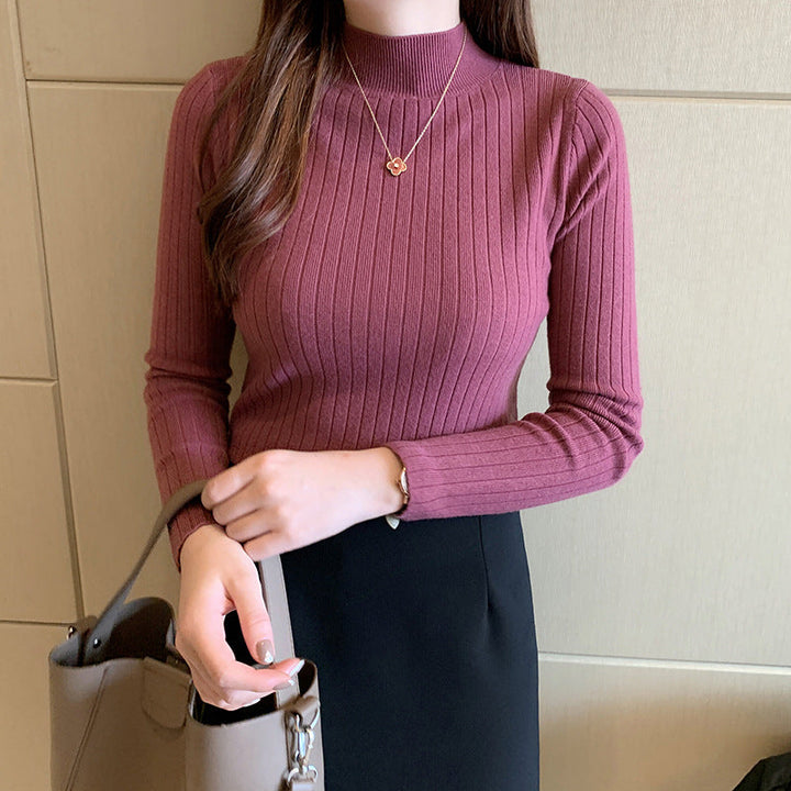 Zayenna Slim Fit Half Turtleneck Knit Top
