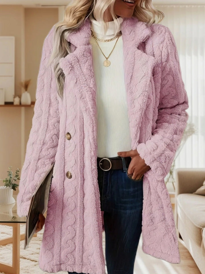 Evelina Double-Breasted Wool Blend Mid-Length Coat