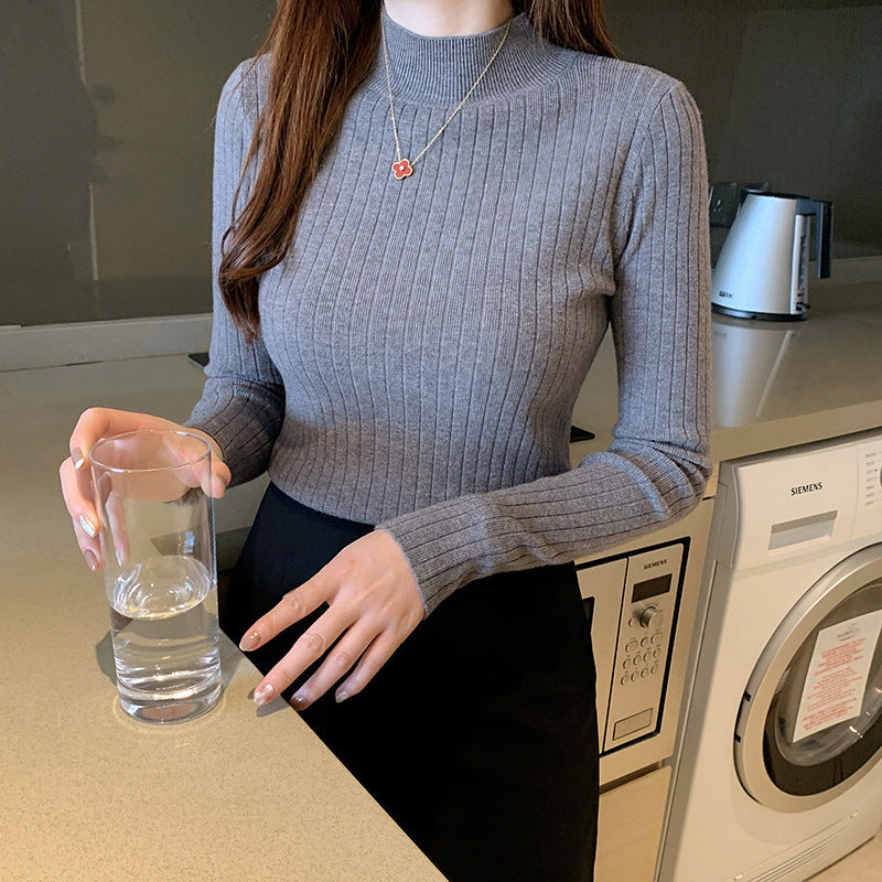 Zayenna Slim Fit Half Turtleneck Knit Top