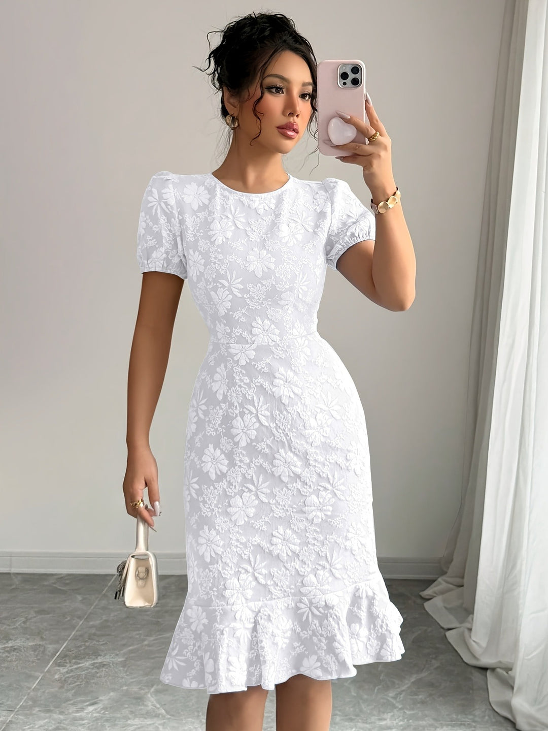 Elegant Floral Embroidered Dress