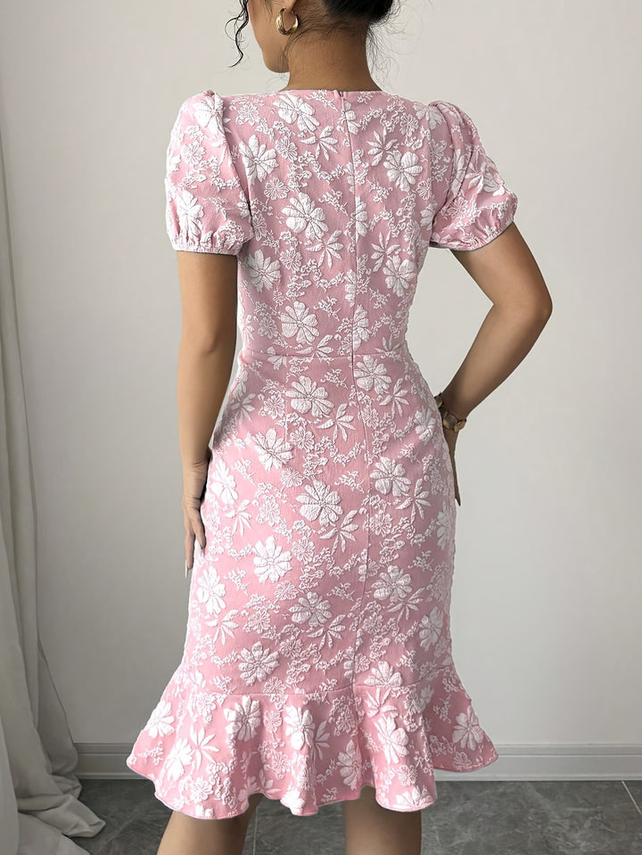 Elegant Floral Embroidered Dress