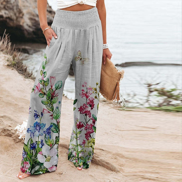 <font style="vertical-align: inherit;"><font style="vertical-align: inherit;">Pantalons larges décontractés à taille haute avec poches, imprimé extensible à quatre côtés, vêtements pour femmes, commerce extérieur 2022, Amazon, AliExpress</font></font>