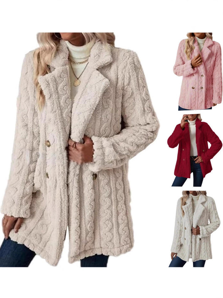 Evelina Double-Breasted Wool Blend Mid-Length Coat