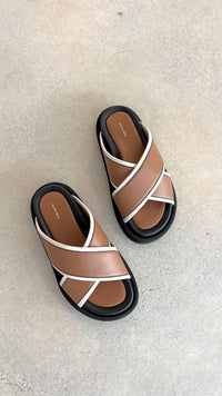 Anissa Slide - Pecan Leather