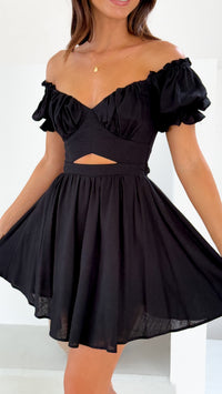 Magnolia Mini Dress - Black