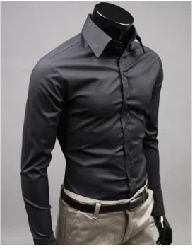 Caleb | Men's Slim Fit Cotton Blend Dress Shirt with Button Cuffs