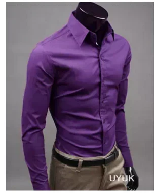 Caleb | Men's Slim Fit Cotton Blend Dress Shirt with Button Cuffs