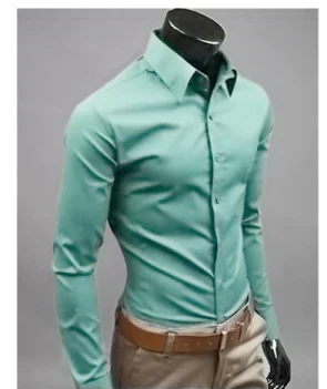 Caleb | Men's Slim Fit Cotton Blend Dress Shirt with Button Cuffs