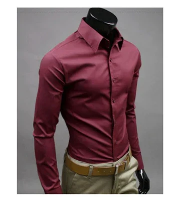 Caleb | Men's Slim Fit Cotton Blend Dress Shirt with Button Cuffs