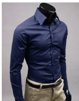 Caleb | Men's Slim Fit Cotton Blend Dress Shirt with Button Cuffs