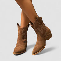 Darcy | Embroidered Western Ankle Boots