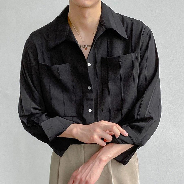 Caspian | Men's Long Sleeve Casual Shirt with Patch Pockets