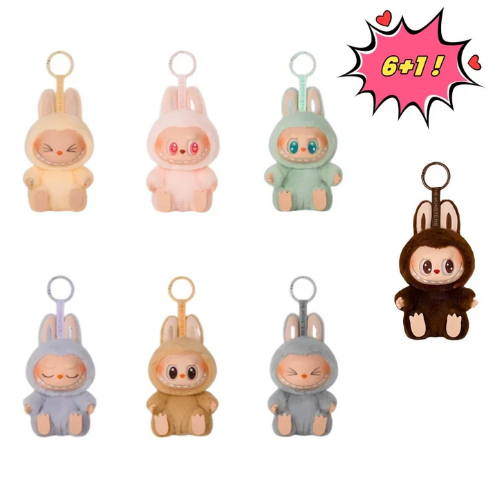 Labubu- Mini Monster V3  – Kawaii Flocked Charm