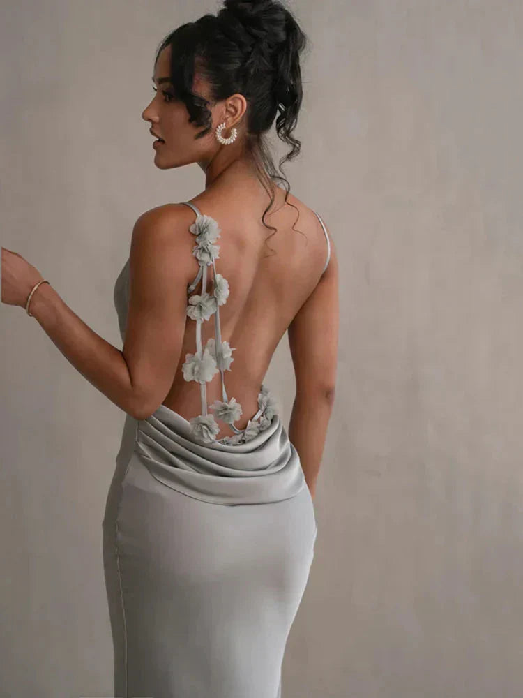 Cassiane - Satin Flower Dress