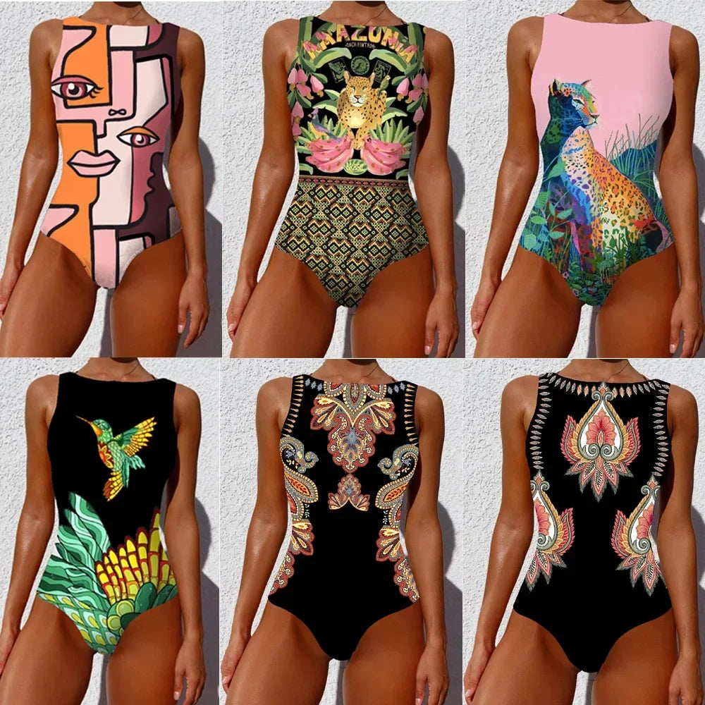 One-piece Swimsuit Flower