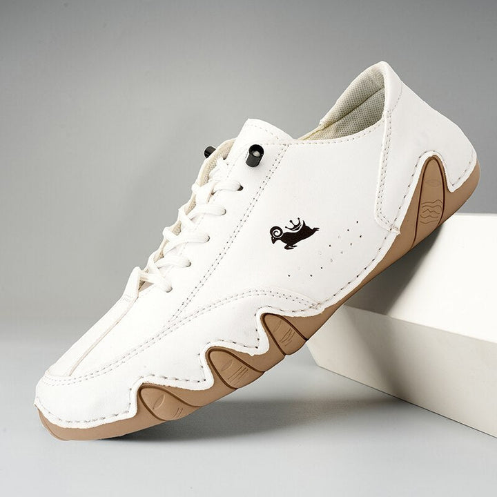 Cameron | Unisex Hand-Stitched Leather Low-Top Sneakers with Non-Slip Sole
