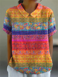 Maya • Floral Striped Shirt