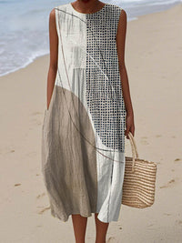 Rosenda - Summer Dress with Abstract Geometric Print