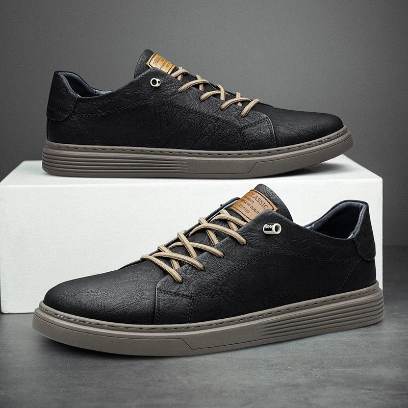 William | Men's Leather Low Top Casual Sneakers