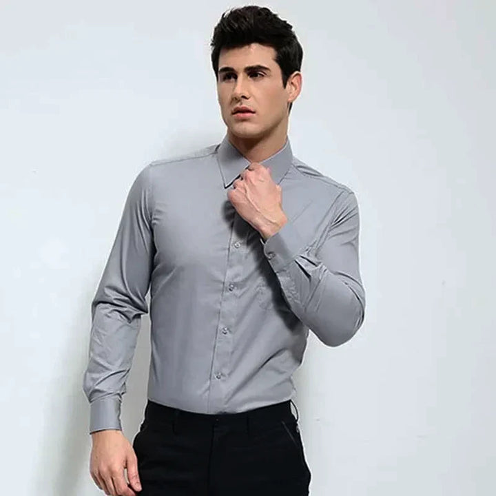Caleb | Men's Slim Fit Cotton Blend Dress Shirt with Button Cuffs