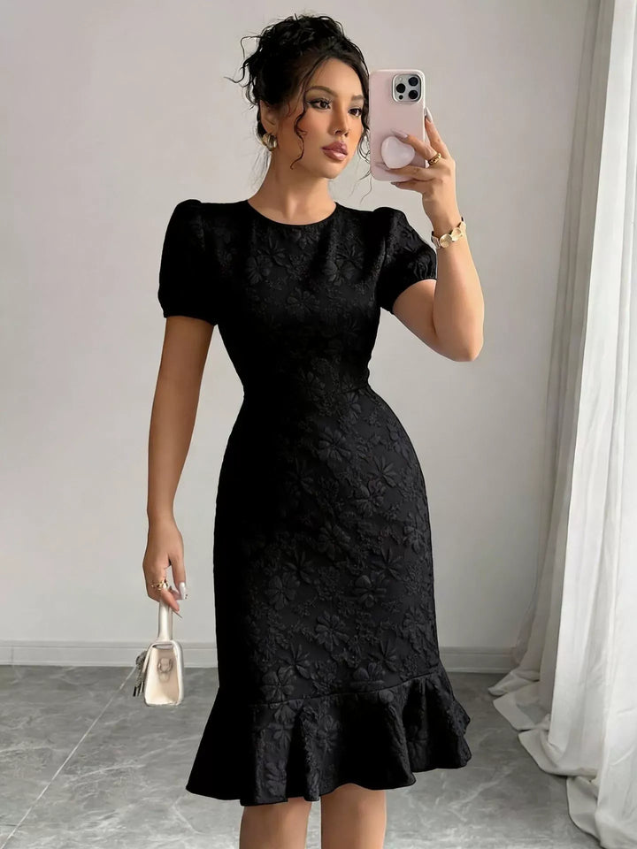 Elegant Floral Embroidered Dress
