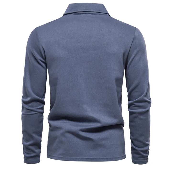 Drew | Men's Long Sleeve Knit Polo Shirt with Two-Button Placket