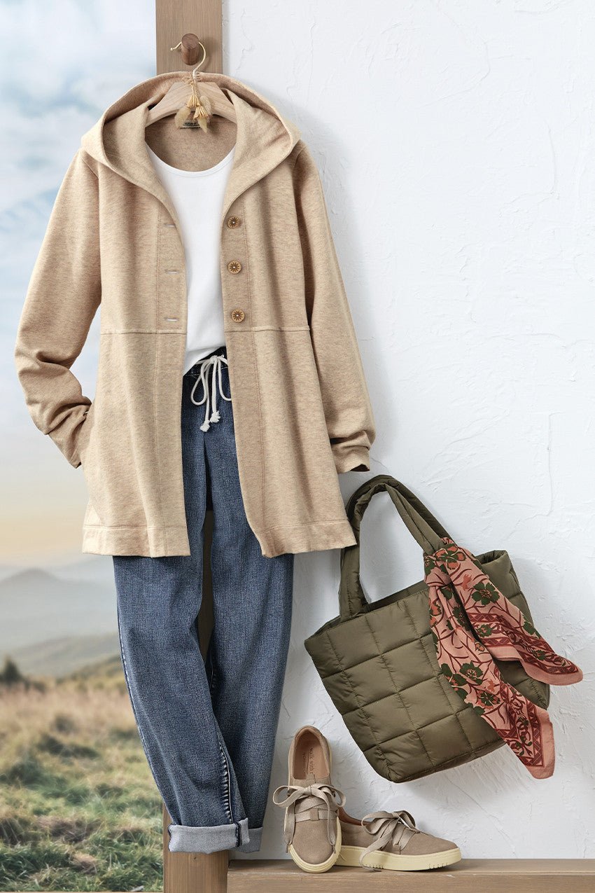 Lightweight Fleece Swing Cardigan