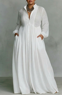 Serena | Flowing Button-Front Maxi Dress