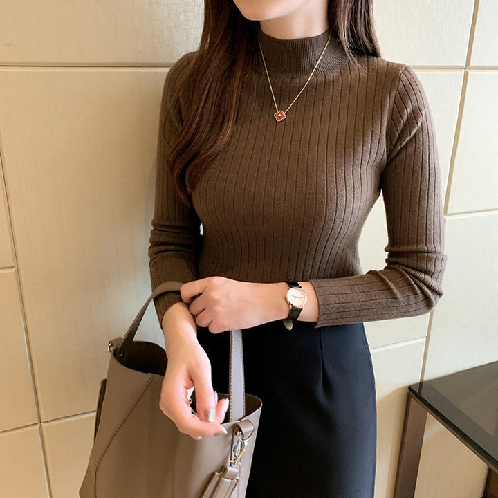 Zayenna Slim Fit Half Turtleneck Knit Top